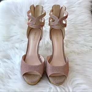 rose gold evening shoes
